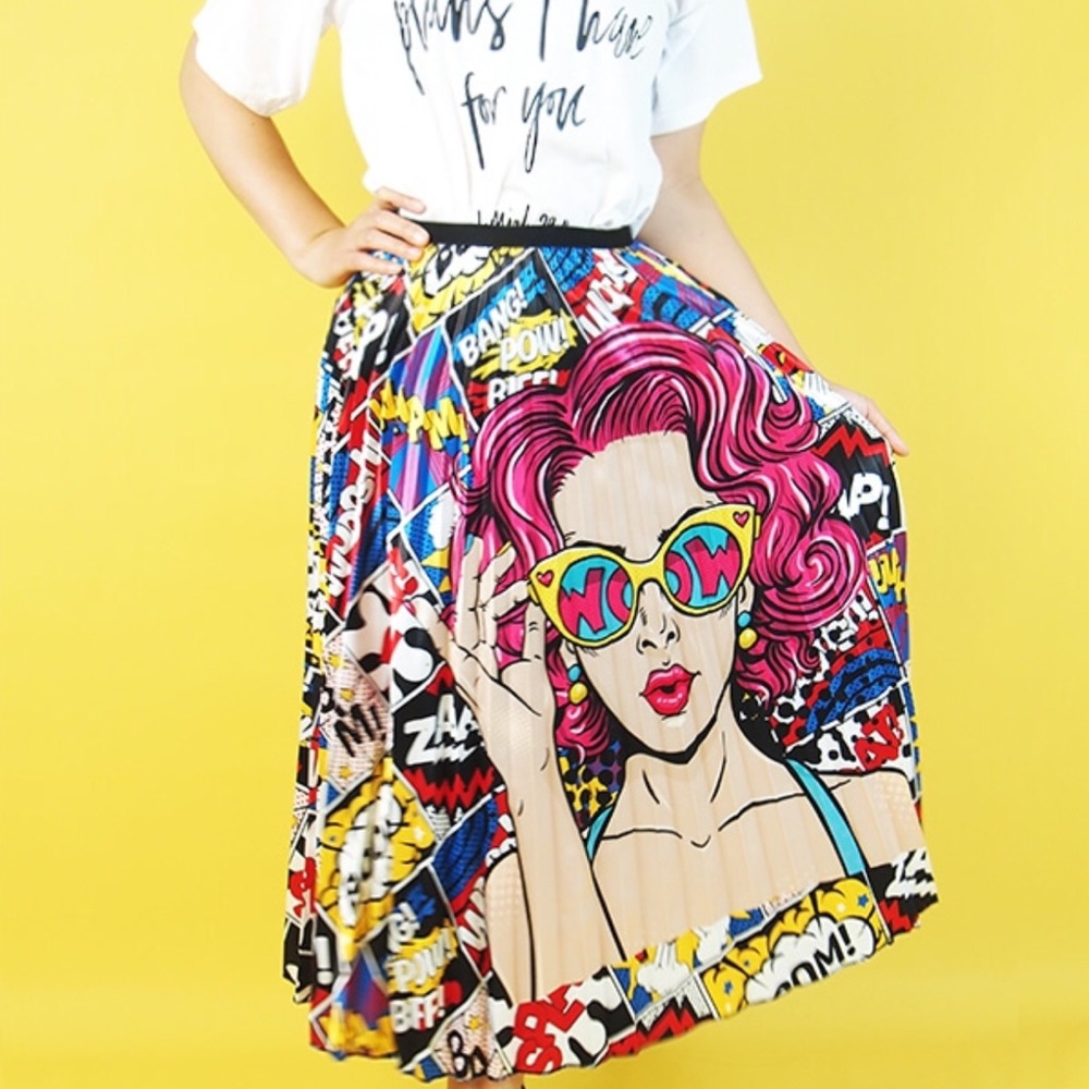 CLEARANCE SALE: Fun Designed Pleated Skirt